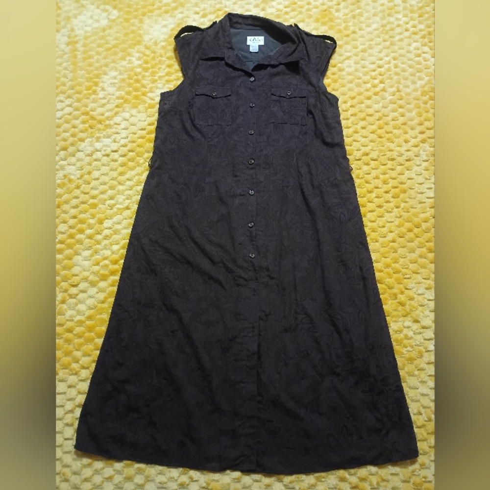 KARI Elegant Black Midi Dress